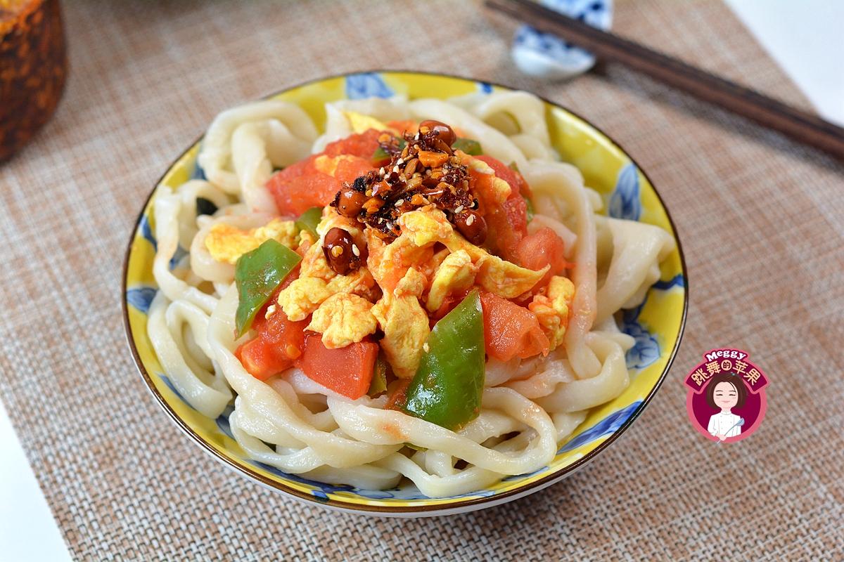 原创厨师长教的番茄鸡蛋拉条子不切不擀面条柔软筋道1根1碗