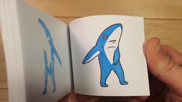 画画,画了一条鲨鱼有手,还会动起来呢