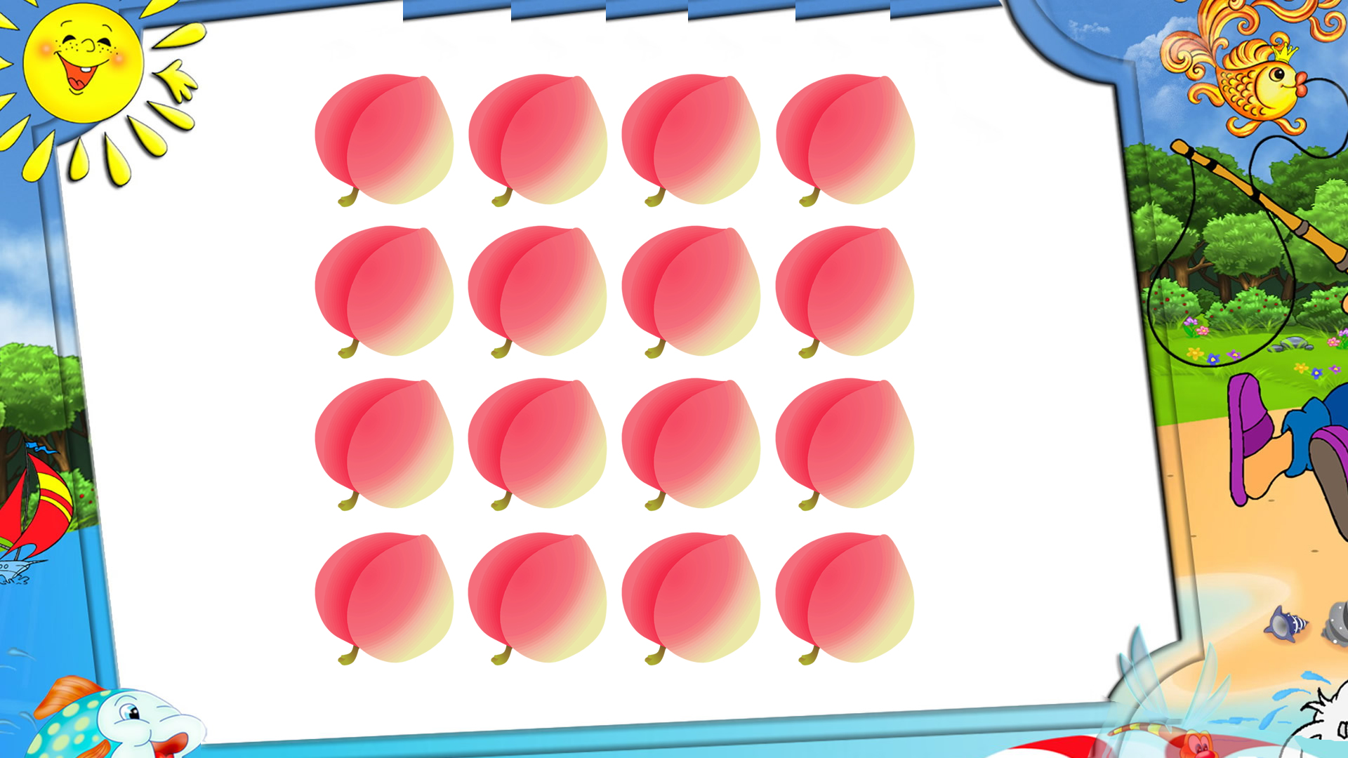 原创16个桃摆成4行4列随意拿走6个使得余下桃的每个行列都是偶数