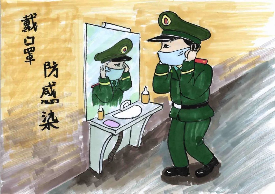 抗疫军人图片漫画图片