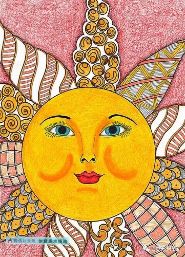素材分享30张太阳主题色彩装饰画你想知道的太阳画法都在这里啦