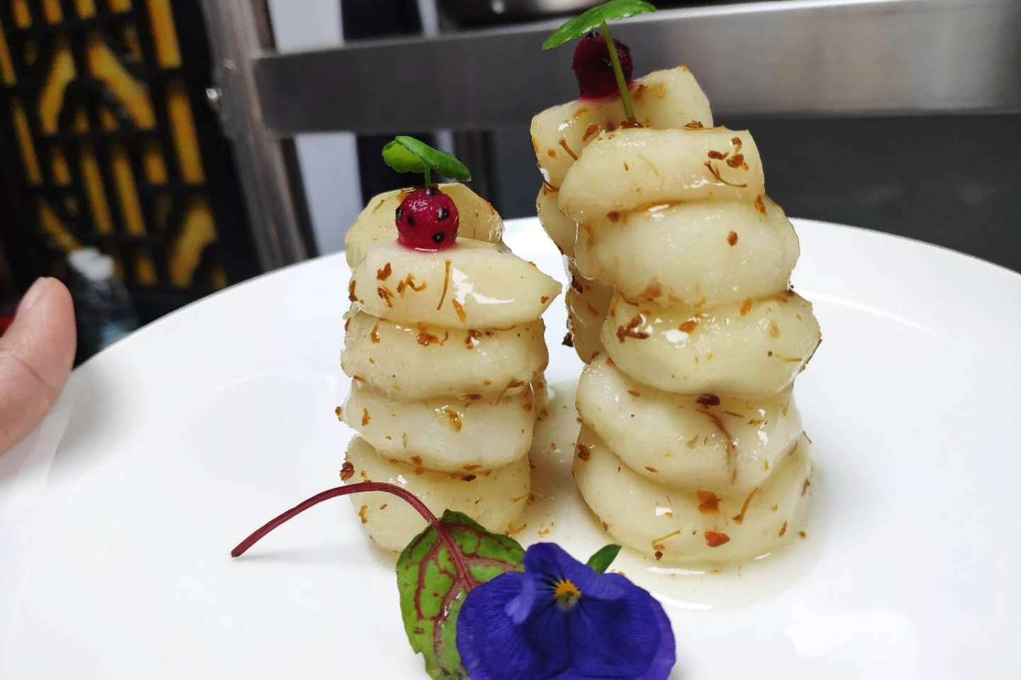 金桂清水马蹄,青芥焗牛肉,糯米排骨