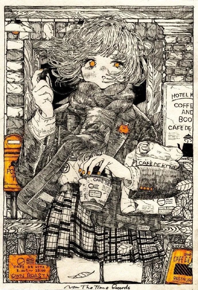 排线舒服的动漫少女小萝莉日常插画