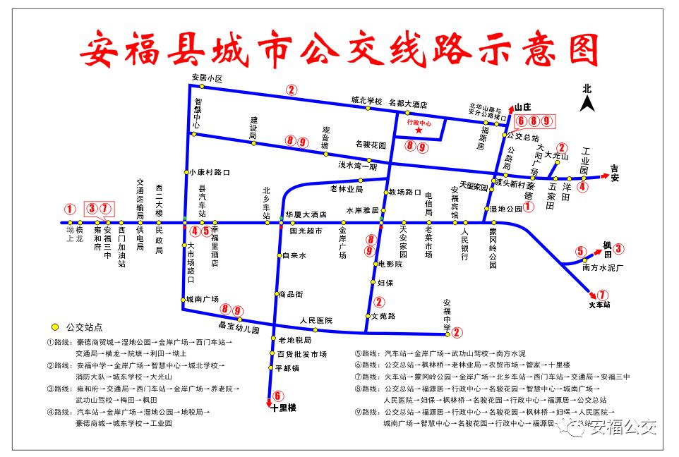 安福縣最新公交車線路走向圖