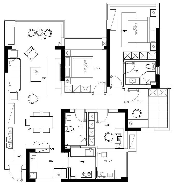 142平的美式风四居室,户型方正,色调浪漫又温馨!