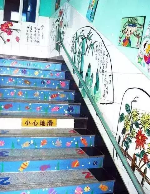幼儿园环创这样装饰楼梯真是太美了