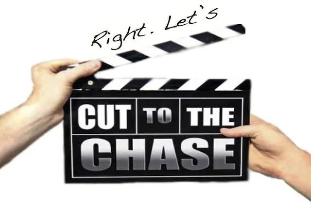 cut to the chaseit means getting to the point without wasting