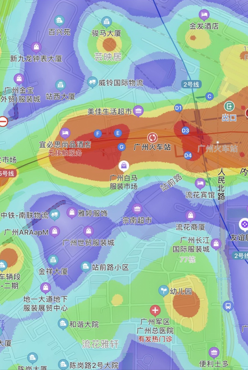 熱力圖中的廣州:3月開工日,批發市場見人氣,大醫院周邊漸繁忙