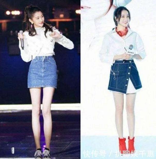 大图模式接下来就是两个人的对比图了,照片中迪丽热巴和关晓彤都穿的