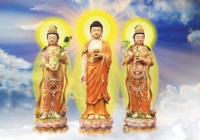 佛图西方三圣像阿弥陀三尊