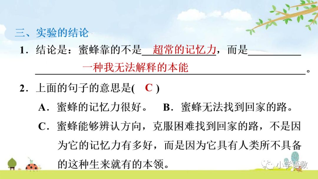 宅家語文課丨部編版三年級下冊第14課蜜蜂圖文講解