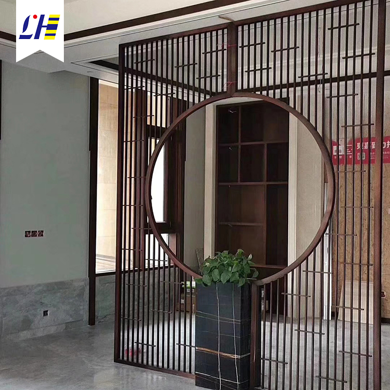 高档餐厅不锈钢玫瑰金屏风隔断