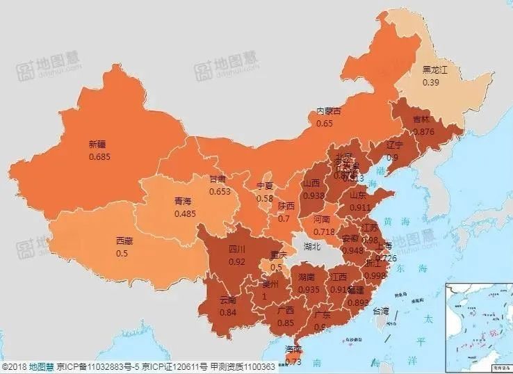 各省千人以上企業復工率地圖企業要復工復產,做好疫情防控是首要條件.