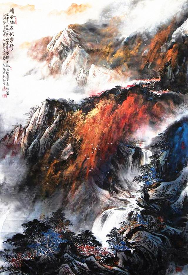 丁亚忠泼墨泼彩山水画欣赏