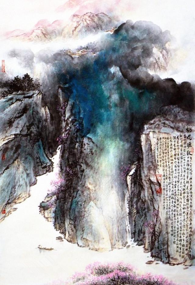 丁亚忠泼墨泼彩山水画欣赏