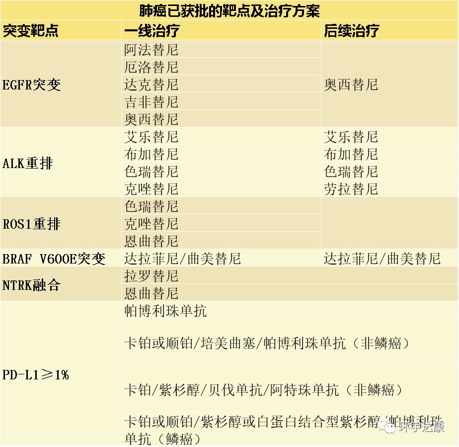 肺癌9大靶点全面解读及对应靶向药物方案盘点!(2020版)