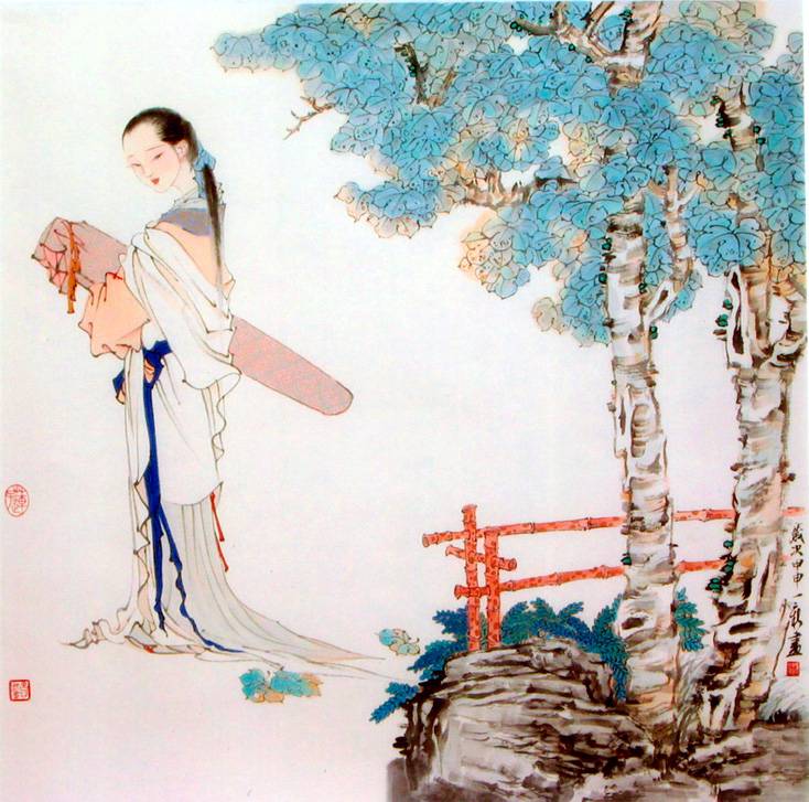 国画人物0054 周一新传统唯美人物画