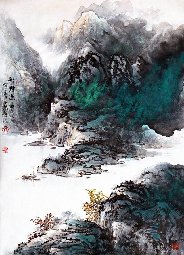 丁亚忠泼墨泼彩山水画欣赏