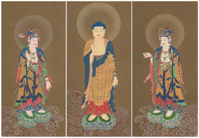 「佛图」西方三圣像(阿弥陀三尊)_菩萨