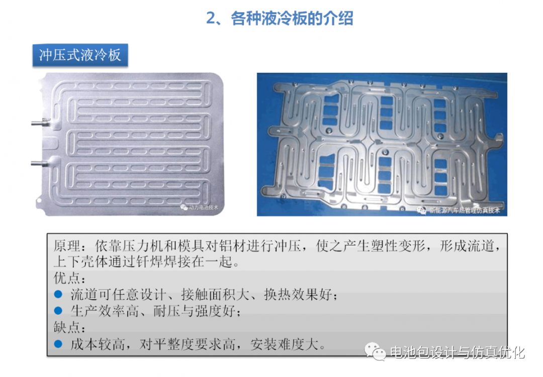 动力电池包液冷板类型及散热解决方案