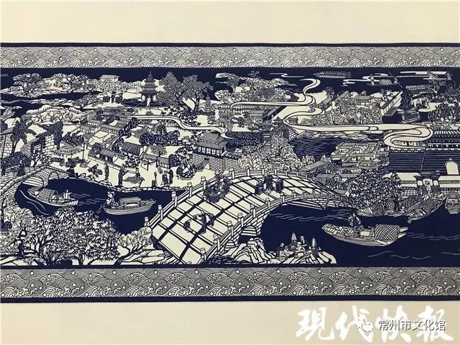 牵头创作50米长卷大运河他一生致力刻纸传承