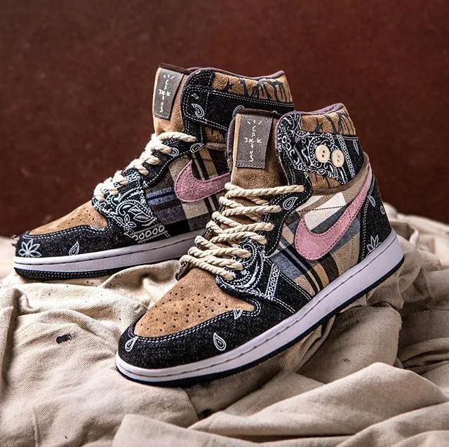 原创球鞋志高帮鞋迷福音travisscottxaj1腰花果超奢华质感