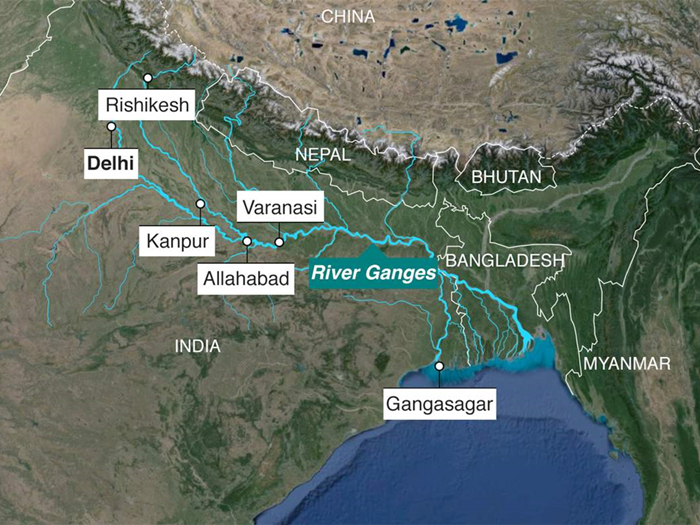 恆河流經的最主要區域都在印度,很多支流也都在印度境內,流域面積達91