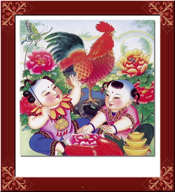 中国吉祥符可爱的招财童子传统吉祥年画欣赏