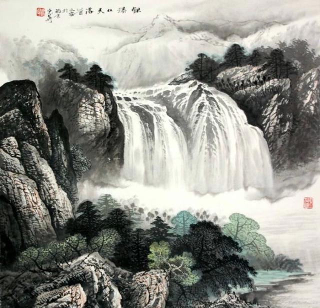 中国画行者旅途观天下斗方纸上山水佳斗方山水画