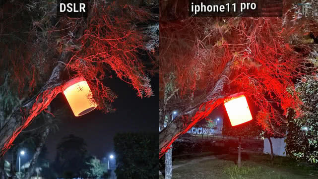 从这组对比图可以看出,iphone11pro所拍摄的照片灯光显得太亮,对于