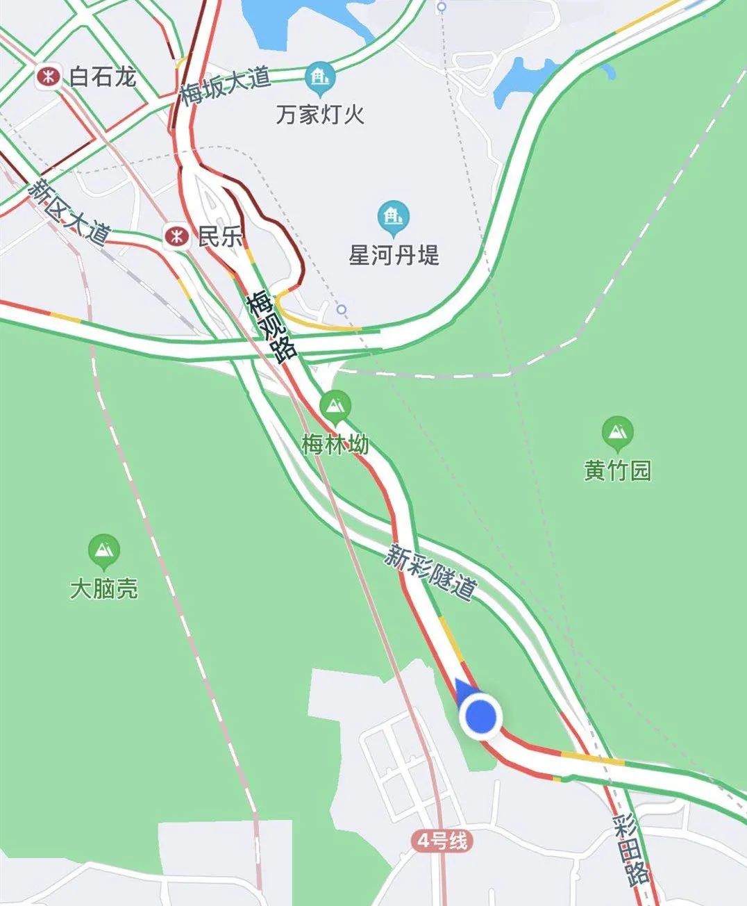 梅林彩田片区空中轨道图片