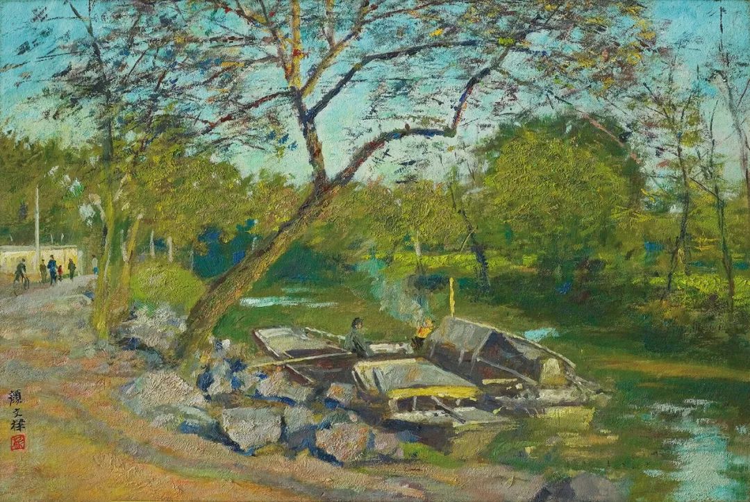 阳春三月晒太阳阳光下的印象主义油画作品欣赏