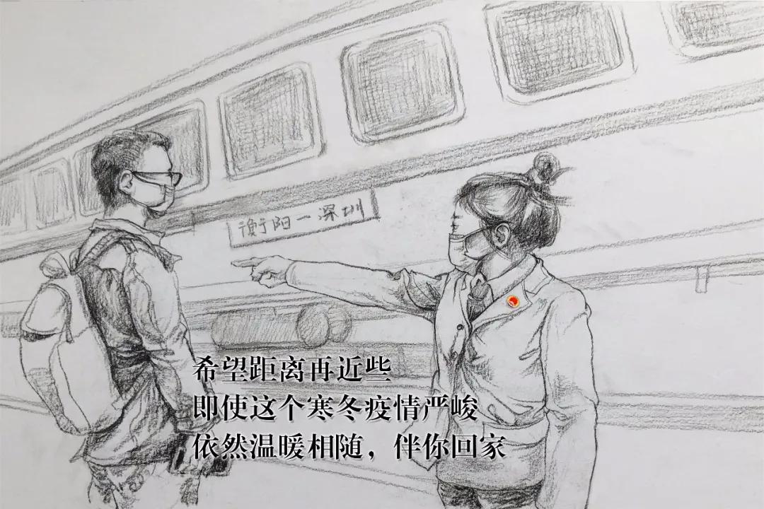 铅笔画|"疫"线速写,画出最美的你