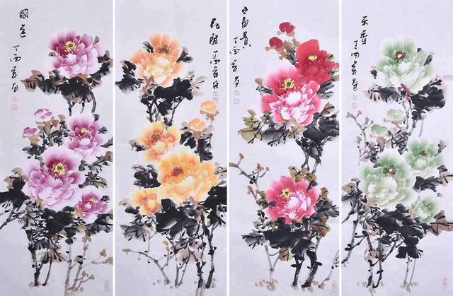 画家刘主力静待春暖花开牡丹作品鉴赏