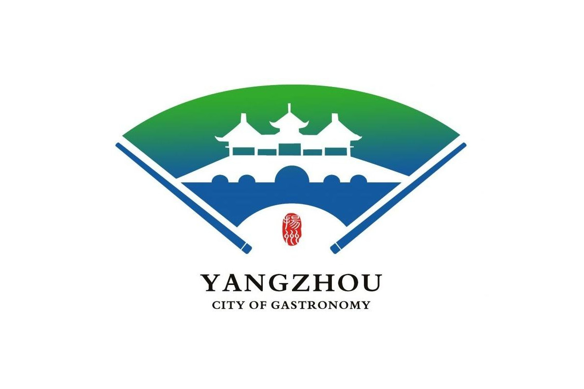 原创扬州世界美食之都形象logo蓝天碧水我的扬州炒饭去哪了