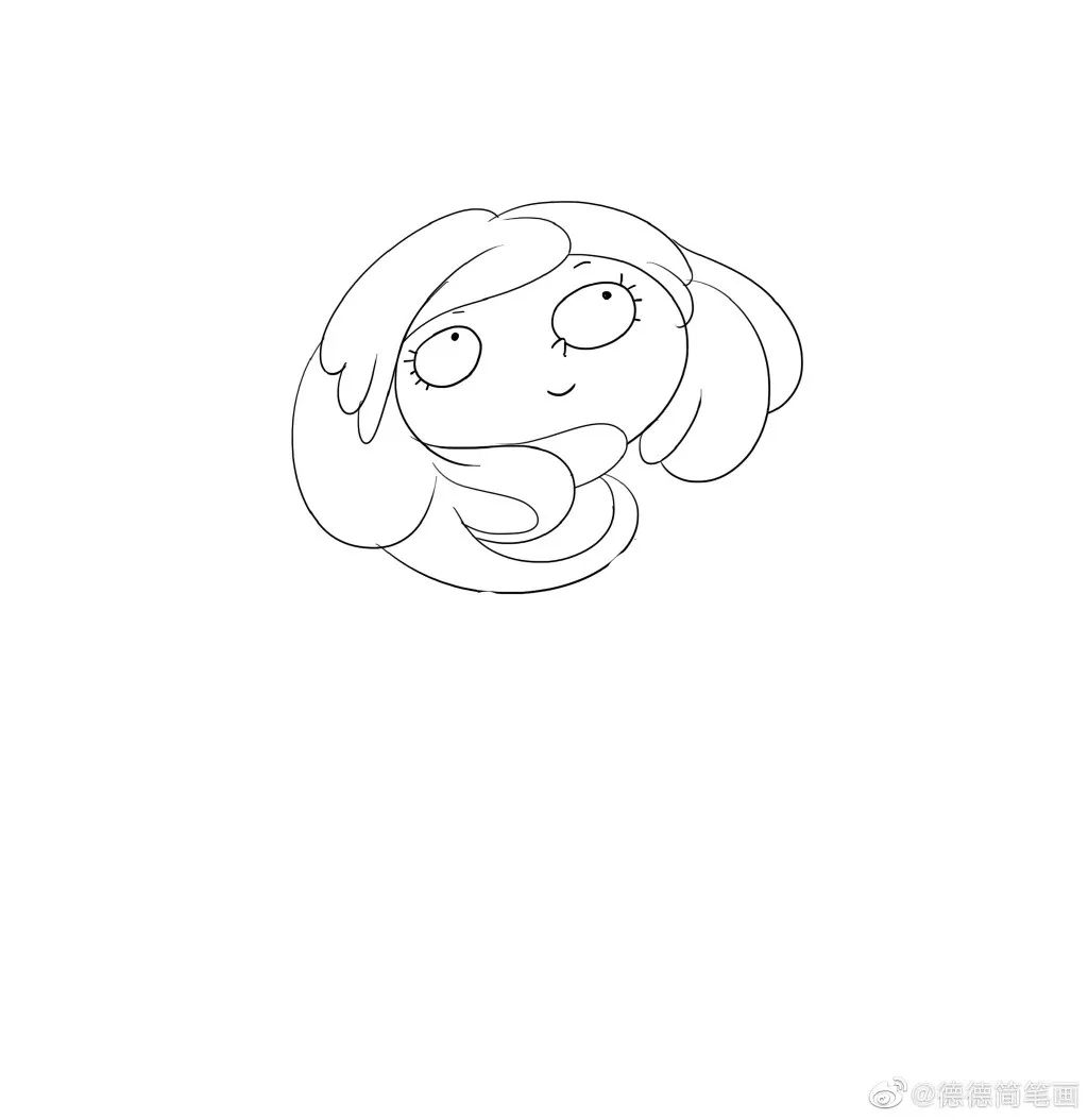 美术分享|这些可爱又清新的简笔画,学起来(附步骤教程)_头发