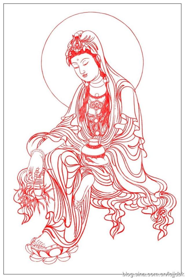 线描观音圣像