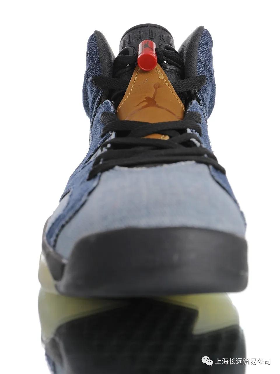 乔丹篮球鞋aj6代中帮蓝牛仔水洗丹宁