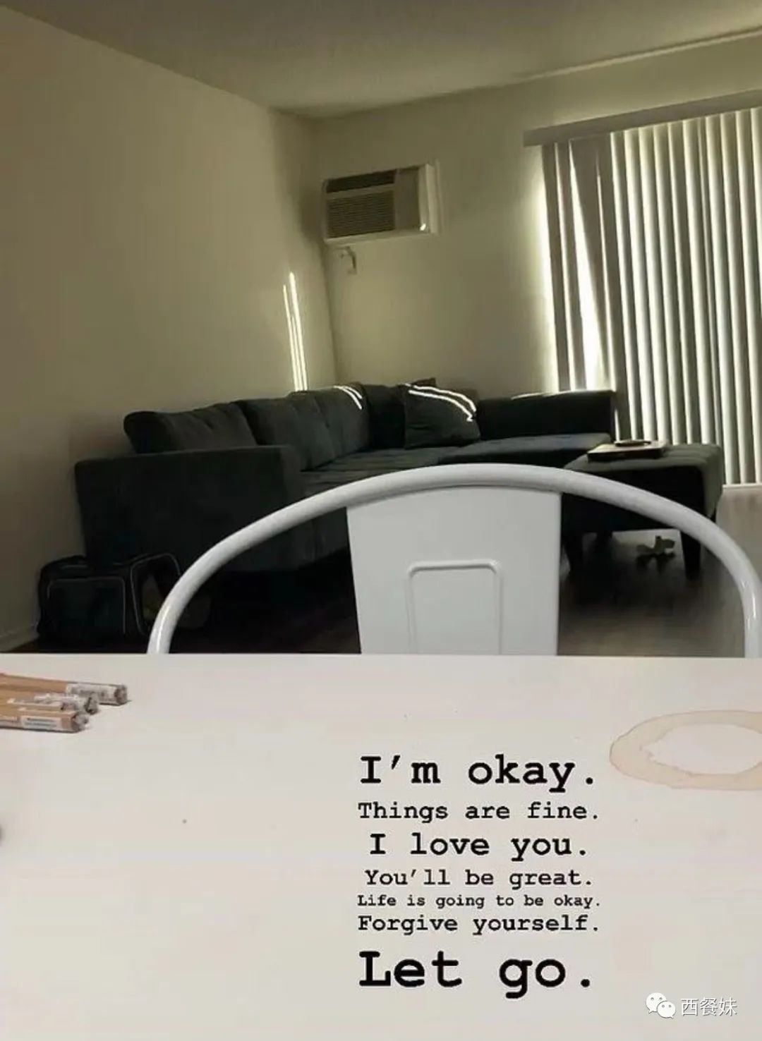 things are fine. life is going to be okay. forgive yourself.