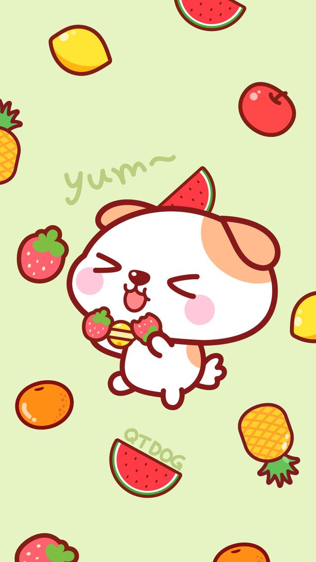 小可爱秋田君汪汪汪插画壁纸