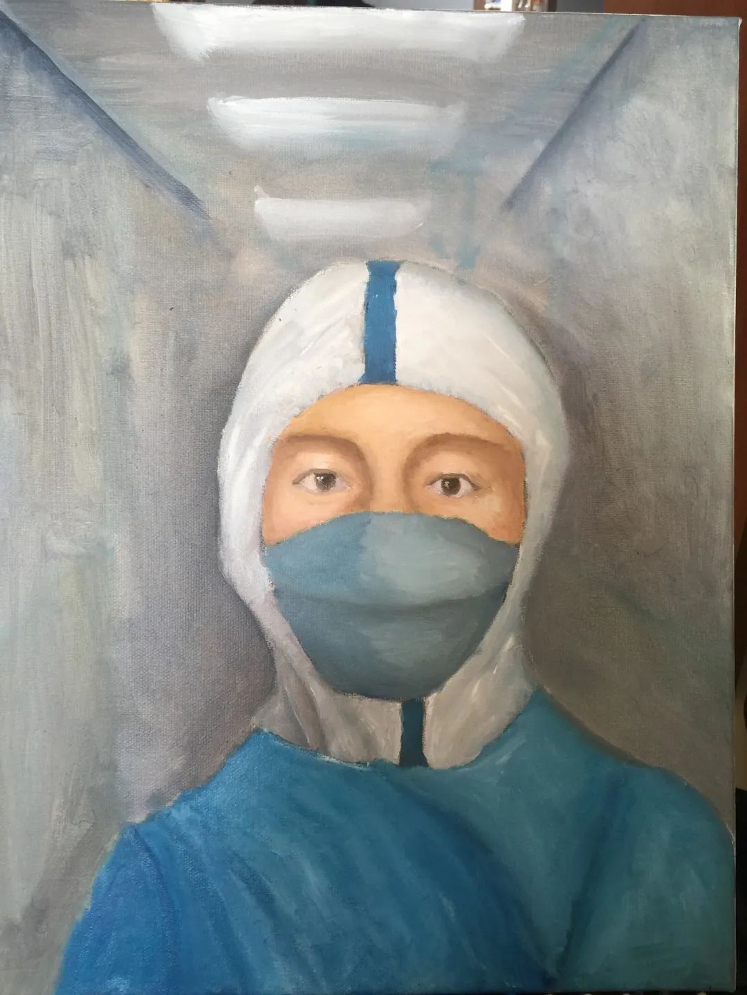 裴楠 油画 《白衣天使》张峰 速写《抢救》张宝陇 钢笔画《医者仁心