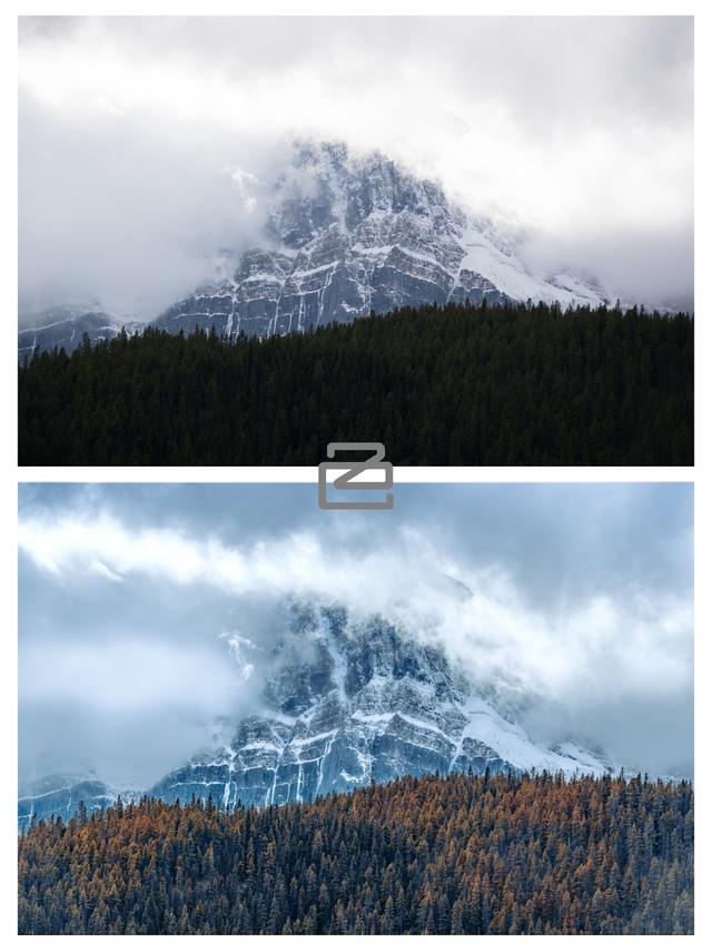摄影ps兴趣圈课堂作业第三期雪山照片调色思路和步骤供大家参考
