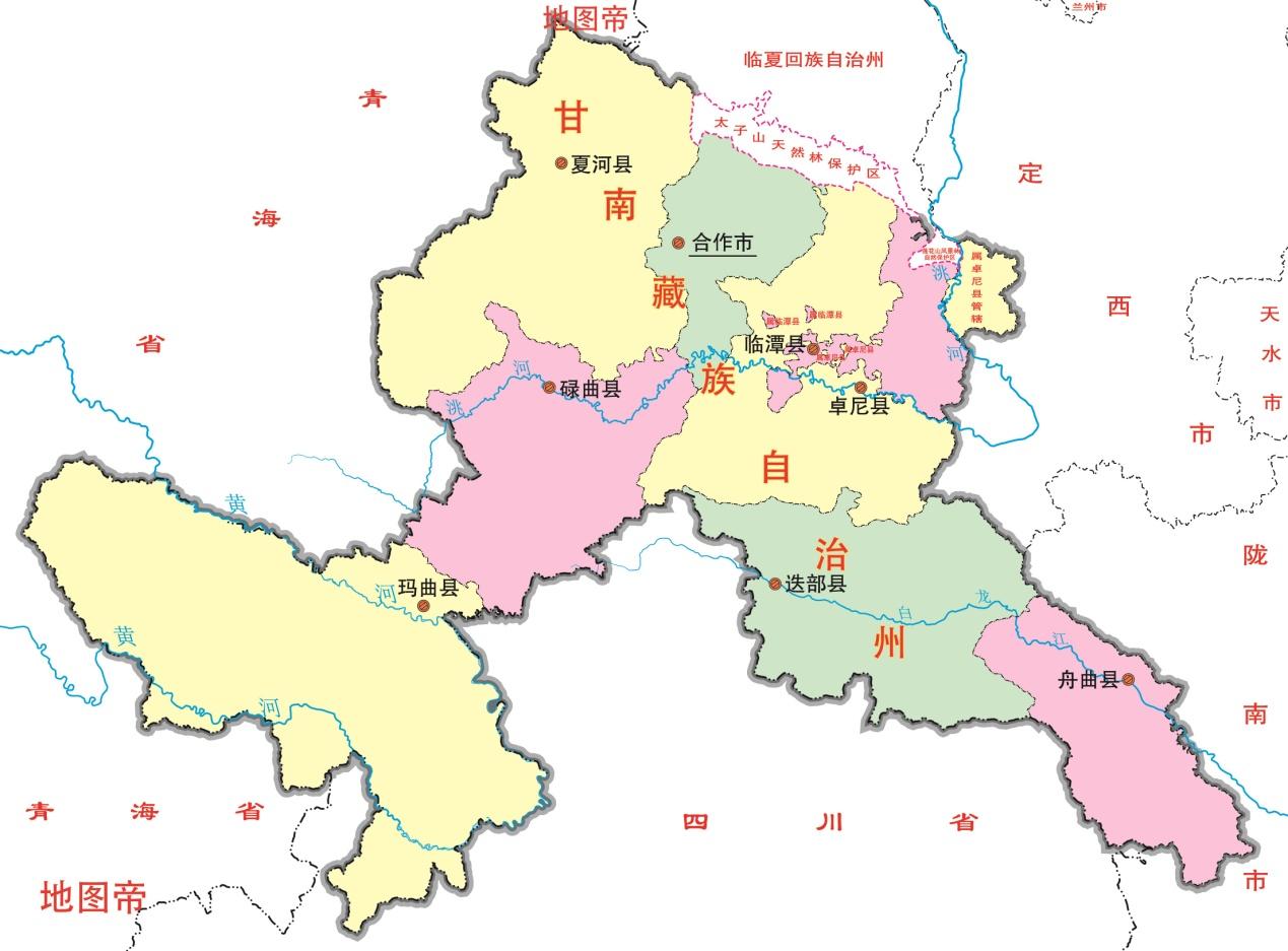 甘南地理位置图片