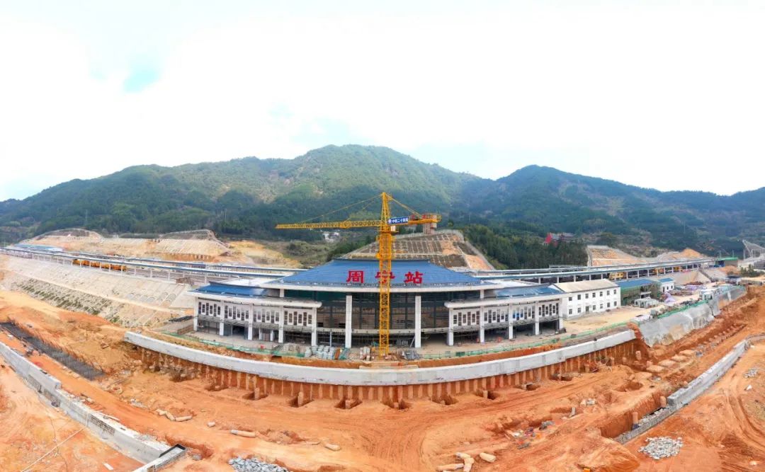 复工复产衢宁铁路周宁站外观总体已建成预计今年9月实现开通运营
