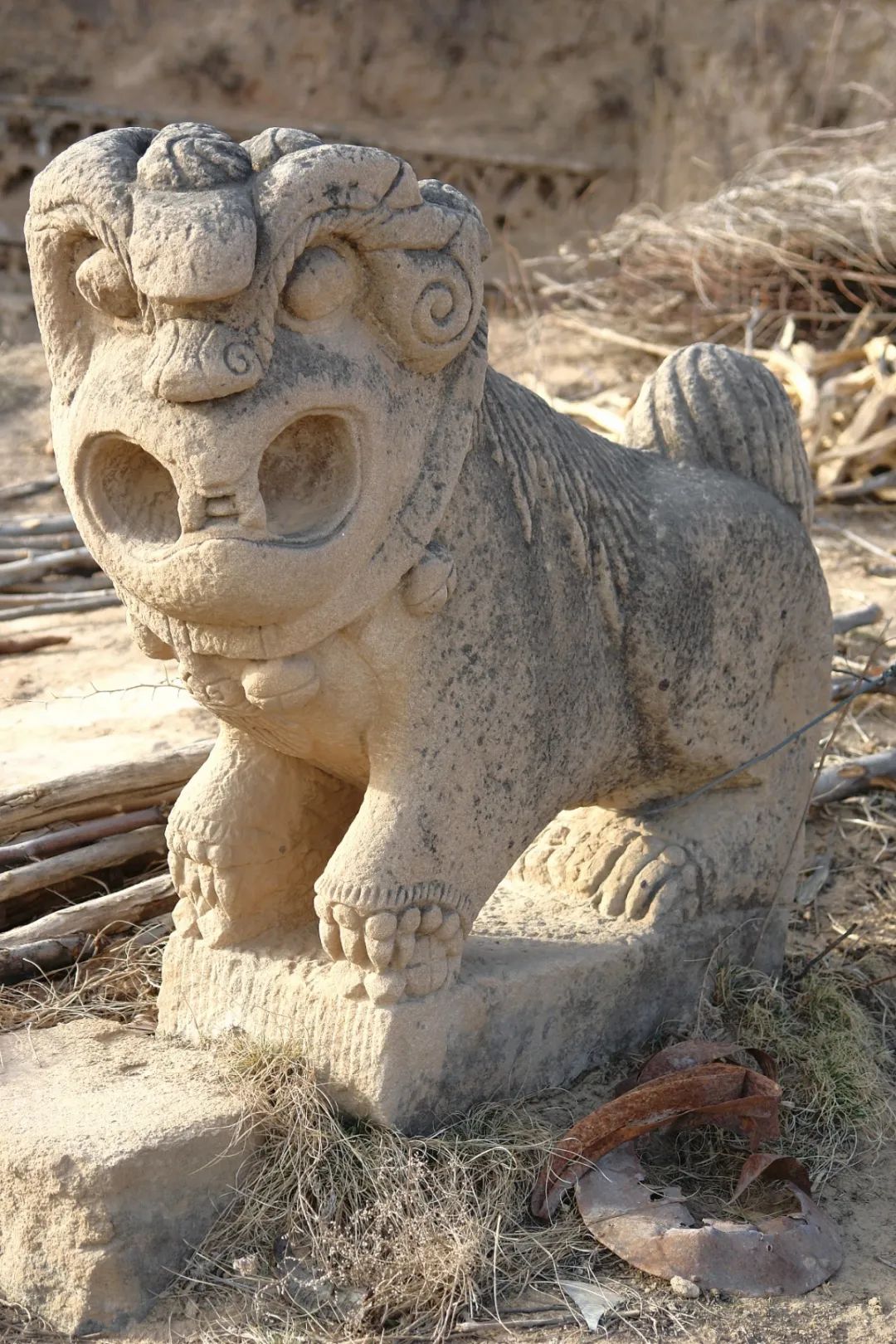 美谈黄河上的陕北石狮子