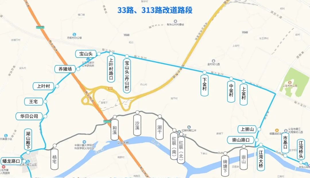 义乌816公交车路线图图片