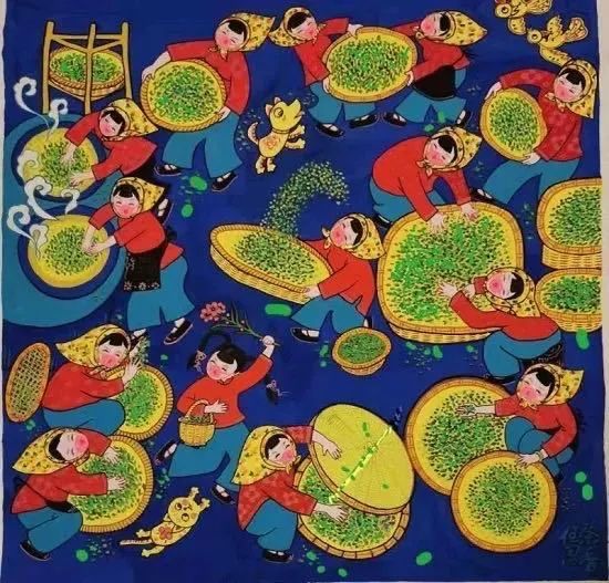 农民画《做好后勤保障》