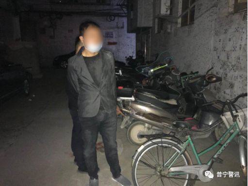 下抓获一名现行盗窃电动车嫌疑人并将其扭送至普宁市公安局城南派出所