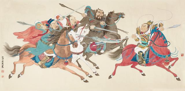 虎牢关三英战吕布年画题材画大搜罗刘继卣任率英民国版