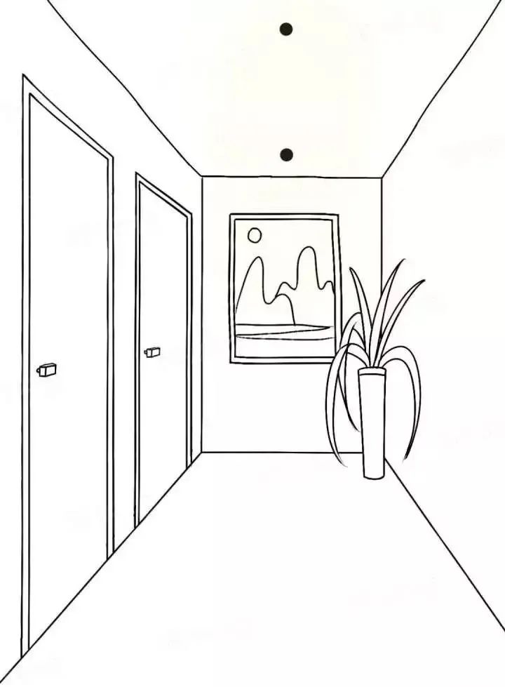 走廊布灯非常简单,一般在走廊的尽头,都会有一些装饰,这个时候就需要